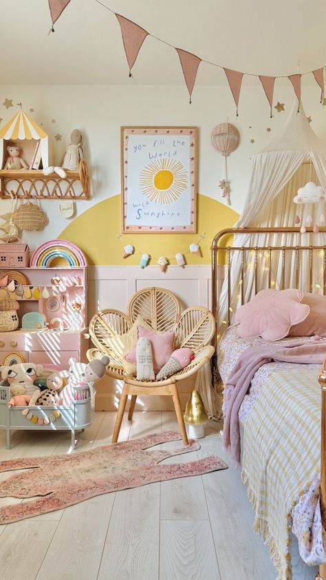 Grey And Pink Kids Room, Pink Kids Room Ideas, Pink And Blue Kids Bedroom, Pink Childrens Bedroom, Colourful Toddler Bedroom, Pink Kids Bedroom, Pink Toddler Bedroom, Pink And Blue Nursery, Pink Toddler Rooms