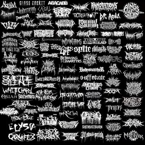 Black Metal Patches, Types Of Metal Music, Deathcore Aesthetic, Deathcore Wallpaper, Metalcore Aesthetic, Band Names Ideas, Mcr Logo, Bands Wallpaper, Beartooth Band