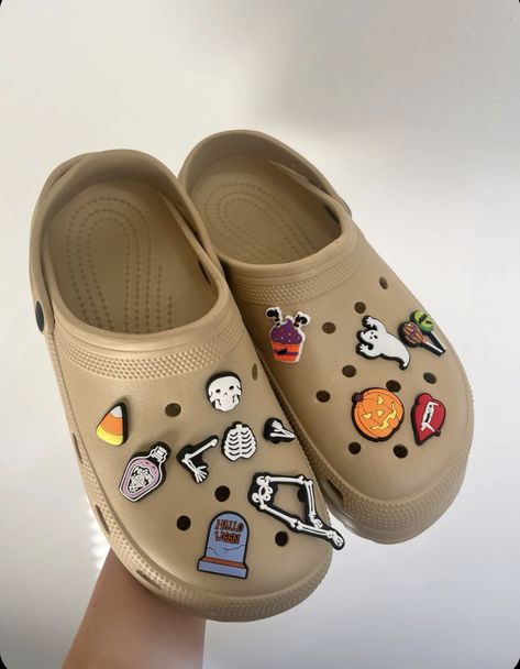 Crocs Unisex-Adult Classic Clogs Croc Designs, Croc Ideas, Crocs Aesthetic, Fall Look Book, Croc Charms, Fall Fits, Halloween Spooky, Fall Looks, Fall Outfits Women