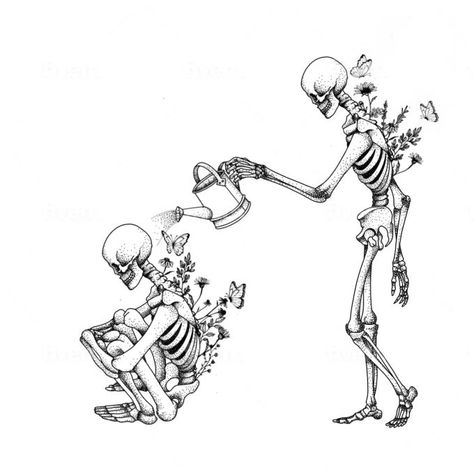 No Lyrics, Find Someone Who Grows Flowers, Cute Owl Tattoo, Skeleton Flower, Skeleton Tattoos, Horror Tattoo, Zach Bryan, Skeleton Art, Cosmic Horror