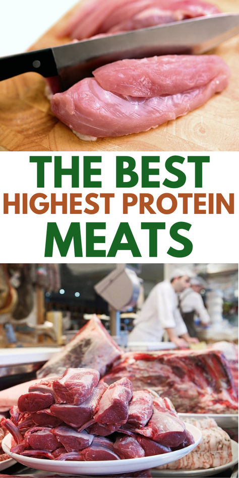 images of chicken and beef cuts of meat Meats With High Protein, Protein Per Ounce Of Meat, Meat High In Protein, Highest Protein Meat, Lean Meat Meals, High Protein Beef Meals, Meat Protein Meals, High Protein Meats, Meats High In Protein