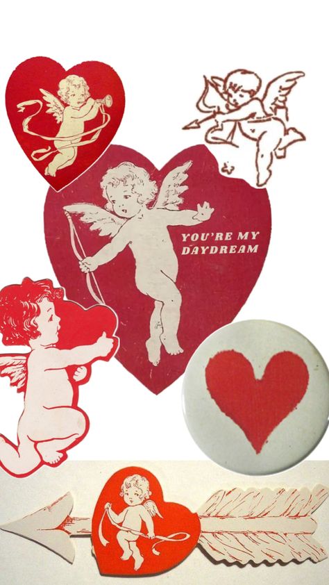 Cupid Core, Cupid Party, Valentines Dance, Valentine Ideas, Vintage Valentines, Aesthetic Vintage, Punk Rock, Printmaking, Valentines Day