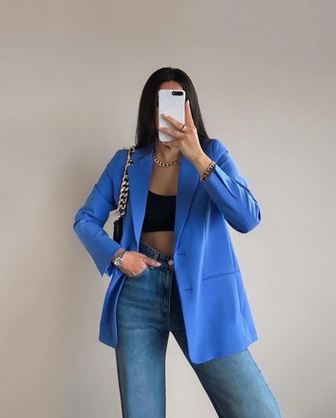 Zara, Blazer, Blue