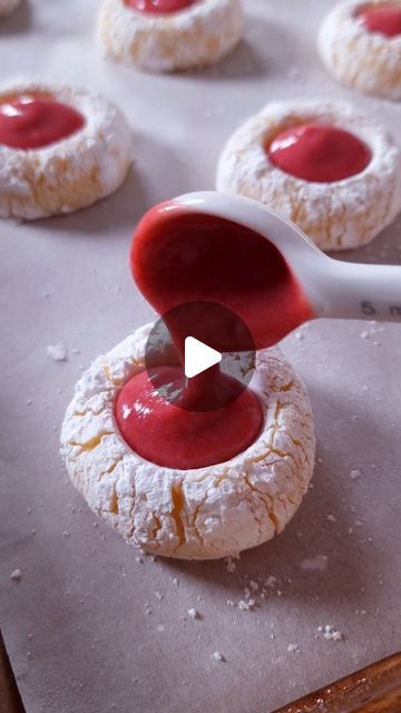 Katarina Cermelj on Instagram: "I've stuffed my lemon crinkle cookies with raspberry curd – and the results are SPECTACULAR. 🤤🫶 They're zesty, buttery and they simply melt in your mouth, and the raspberry curd is a total revelation. And if you really want to have your mind blown, try chilling them in the fridge, that somehow makes them even better!! 🩷 Full recipe is on my blog, link in my bio!

Also, Barnes & Noble are still doing a (limited time!!) 25% off preorder offer on my new book, The Elements of Baking – for members with the code PREORDER25 🥰 The offer ends tomorrow!! All the preorder links are in my bio, as always.

#raspberry #lemoncookies #cookies #glutenfree #baking" Raspberry Curd Cookies, Curd Cookies, Satisfying Recipes, Raspberry Curd, Confectionary Art, Sherbet Recipes, Cookies Stuffed, Cookie Recipes Decorating, Christmas Cookie Recipes Holiday