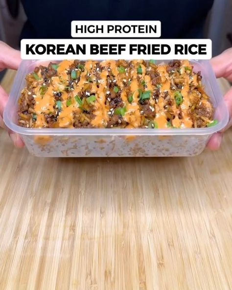 High Protein Korean Beef Rice Bowl, High Protein Korean Beef Bowl, Korean Beef Rice Bowl, Spicy Korean Beef, Topside Beef, Korean Beef Recipes, Korean Beef Bowl, Beef Fried Rice, Minced Beef Recipes