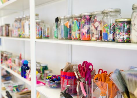 Small Lobby, Meri Cherry, Willie Wonka, Cherry Art, Craft Closet Organization, Kids Art Studio, Ceramic Cafe, Kids Cafe, Art Studio Space