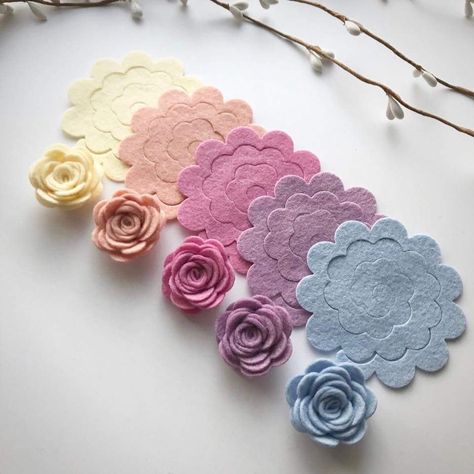 Paper Sunflowers, Felt Flowers Diy, Idee Cricut, Felt Crafts Diy, Paper Flowers Craft, Fabric Flowers Diy, Flower Diy Crafts, Paper Flowers Diy, Diy Hair Bows