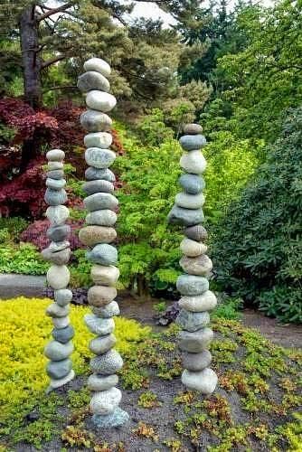 Stacked Rocks, Garden Rocks, Modern Rock, Rock Sculpture, Have Inspiration, Unique Gardens, Garden Art Diy, Garden Stones, Garden Crafts