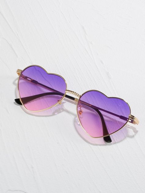 Embellished   Women Accessories Pretty Sunglasses, Beach Sun Glasses, Funky Sunglasses, Sunglasses Beach, Funky Glasses, Heart Glasses, Y2k Sunglasses, Cute Sunglasses, Shaped Sunglasses