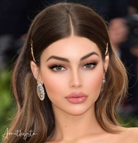 Pulled Back Front Hairstyle, Sleek Behind The Ears Hair, Straight Hair Elegant Styles, Pinned Behind Ear Hair Wedding, Pinned Back Wavy Hair, Slick Side Bangs Hairstyle, Pinned Back Bridal Hair, Sleek Tucked Back Hair, Pantsuit Hairstyle