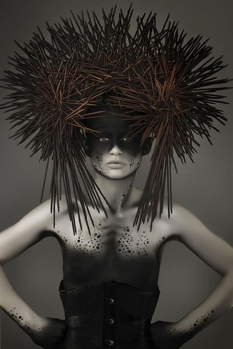 Avant Garde Hair, Make Up Inspiration, Fantasy Hair, Sea Urchin, Hair Collection, Fantasy Makeup, Crazy Hair, Hair Art, Makeup Art