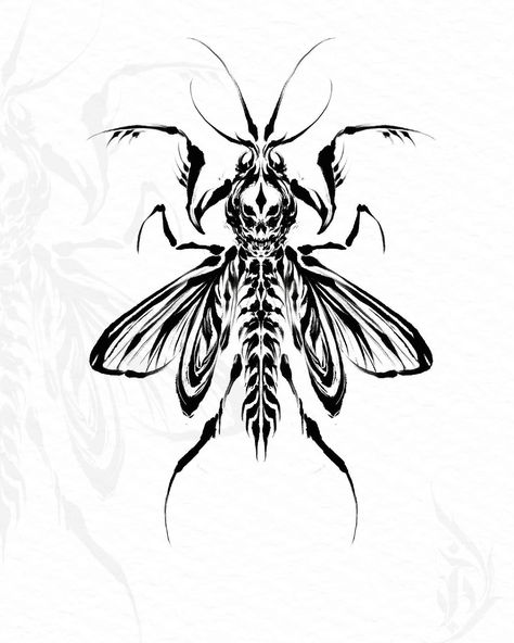 Gothic Bug Tattoo, Mantis Tattoo Design, Mantis Drawing, Praying Mantis Tattoo, Mantis Tattoo, Monochromatic Illustration, Dark Skin Tattoo, Tattoo Sleeve Filler, Armband Tattoos