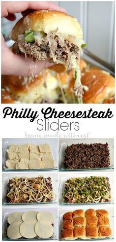 Philly Cheesesteak Sliders, Football Food Appetizers, Slider Recipe, Easy Slider Recipes, Easy Slider, Cheesesteak Sliders, Football Appetizers, Philly Cheese Steak Sliders, Football Party Foods