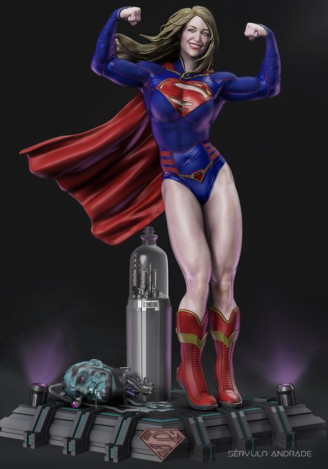 ArtStation - Supergirl, Sérvulo Andrade Supergirl Art, Supergirl 2, Head Base, Supergirl, Being Used, 3d Printing, Wonder Woman, Statue, Fictional Characters