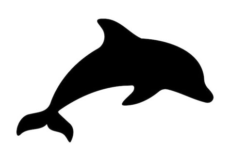 Silueta de delfín negro animal marino | Premium Vector #Freepik #vector Cute Animal Silhouette, Dolphin Template, Tan Stickers, Dolphin Vector, Vbs 2024 Breaker Rock Beach, Animals Silhouette, Beach Animals, Dolphin Silhouette, Dolphin Drawing