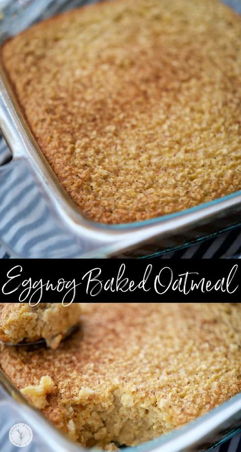 Eggnog Oatmeal, Breakfast Cakes, Banana Oatmeal Pancakes, Chocolate Chip Pecan Cookies, Baked Oatmeal Recipes, Egg Nog, Holiday Breakfast, Fitness Community, Breakfast Menu