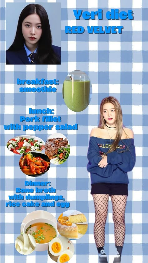 #yeri #redvelvet #diet #kpop Kpop Meal Plan, Kpop Diets That Work, Iu Diet Meal Plan, Idol Diet Plan, Kpop Idols Diet, Kpop Idol Diet, Model Diets, Korean Diet Meal Plan, Ballet Diet