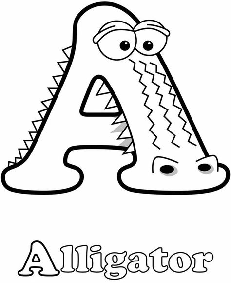 Coloring Page from Alphabetimals: Dover Pub. Weekly Samples Zoo Phonics, Letter A Coloring Pages, Worksheet Kindergarten, Alphabet Crafts Preschool, Coloring Worksheets, Abc Coloring Pages, Preschool Colors, Abc Coloring, Alfabet Letters