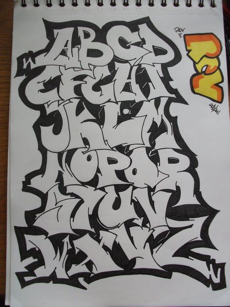 Graffiti Alphabet by ~replicamask on deviantART Letter Types, Graffiti Letters Styles, Graffiti Alphabet Wildstyle, Graffiti Alphabet Styles, Alphabet Graffiti, Graffiti Lettering Alphabet, Graffiti Wildstyle, Graffiti Art Letters, Graffiti Fonts