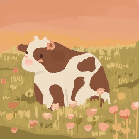 Cow Cute Drawing, Cute Cow Illustration, Cow Wallpapers, Cow Drawing, Cartoon Cow, Rock Painting Patterns, Cute Cow, Cow Art, Apple Watch Wallpaper