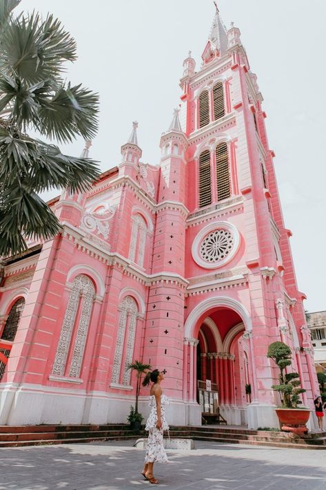 Hi Chi Minh City, Vietnam Ho Chi Minh City, Ho Chi Minh City Vietnam Aesthetic, Vietnam Pictures, Pink Church, Vietnam Holiday, Vietnam Photography, Vietnam Vacation, Vietnam Ho Chi Minh