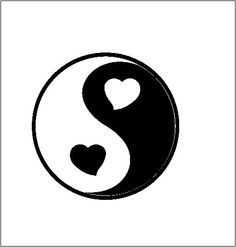 Matching Ying Yang Tattoo, Heart Frame Tattoo, Ying And Yang Art, Heart Ying Yang, Ying Et Yang, Ying Yang Art, Ying Yang Tattoo, Skull Girl Tattoo, Yang Tattoo