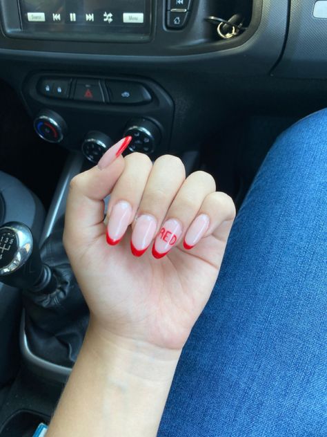 Taylor Swift Red Album Nails, Eras Tour Nail Ideas Red, Taylor Swift Nails Red Era, Red Eras Tour Nails, Eras Tour Nails Red, Taylor Swift Red Nails Inspired, Taylor Swift Red Era Nails, Red Nails Taylor Swift, Red Era Nails