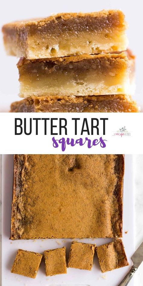 Holiday Squares, Dessert Recipes Christmas, Butter Tart Squares, Canadian Butter Tarts, Butter Squares, Baking Dessert Recipes, Butter Tart, Dessert Holiday, Chocolate Chip Shortbread Cookies