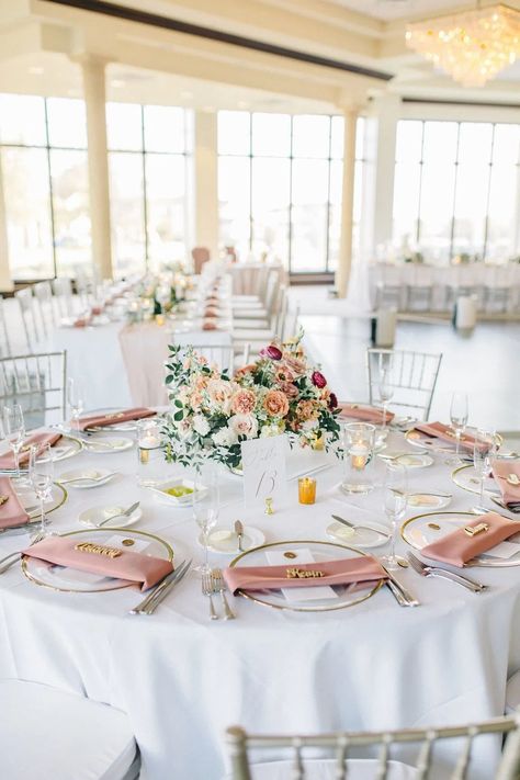 Dusty Rose Table Setting Wedding Table Decor, Dusty Rose Wedding Reception Decor, Gold And Dusty Rose Wedding Table Settings, Dusty Rose And Mauve Table Setting Wedding, Dust Rose Wedding Decor, Blushing Rose Wedding Theme, Blush Pink Table Setting Wedding, Wedding Table Dusty Rose, Rose Pink Table Setting