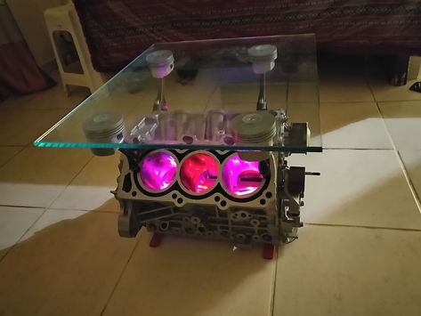 Engine Coffee Table, Block Coffee Table, V6 Engine, Engine Block, Coffee Table, Lighting, Coffee, Home Decor, Home Décor