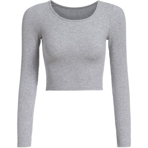 Long Sleeve Crop Grey T-shirt ($8.90) ❤ liked on Polyvore featuring tops, t-shirts, grey, grey tee, polyester t shirts, gray crop top, long sleeve crop tee and crop top Shirts Crop Tops, Shirts Crop, Grey Crop Top, Paris Mode, Grey Long Sleeve Shirt, Extra Long Sleeves, Grey T Shirt, Long Sleeve Crop, Grey Shirt