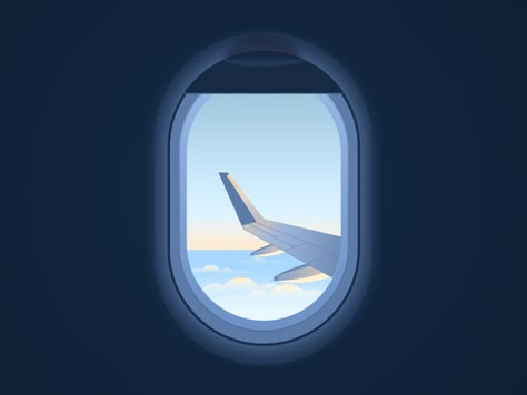 Plane Window Illustration, Airplane Window Illustration, Background For Windows 10, Flight Window Pics, Flight Window, Flight Illustration, Flight Design, Social Media Campaign Design, Airplane Illustration