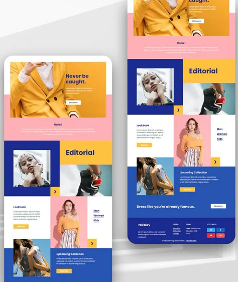 Fashion Email Newsletter Template PSD Newsletter Aesthetic, Creative Newsletter Design, Newsletter Design Layout Creative, Email Design Inspiration Creative, Email Newsletter Template Design, Email Newsletter Inspiration, Digital Newsletter, Newsletter Design Layout, Newsletter Design Inspiration