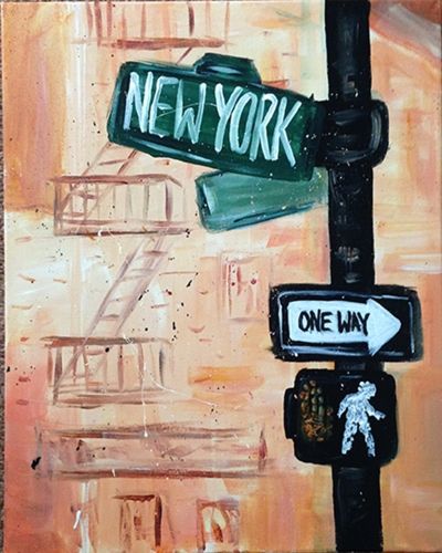 Session 73, December 5th @ 4 pm Nyc Canvas Painting, Canvas Painting Easy, New York Canvas, Paint Nite, Canvas Painting Ideas, Paint Night, Island City, 4 Pm, Paint And Sip