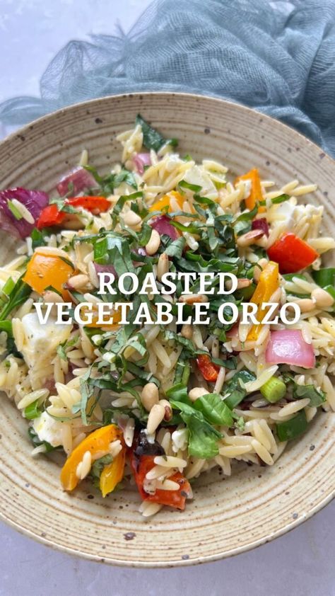 Roasted Vegetable Orzo, Vegetable Orzo, Orange Bell Pepper, Orzo Recipes, Clean My House, Orzo Salad, Meatless Mondays, Roasted Vegetable, Barefoot Contessa