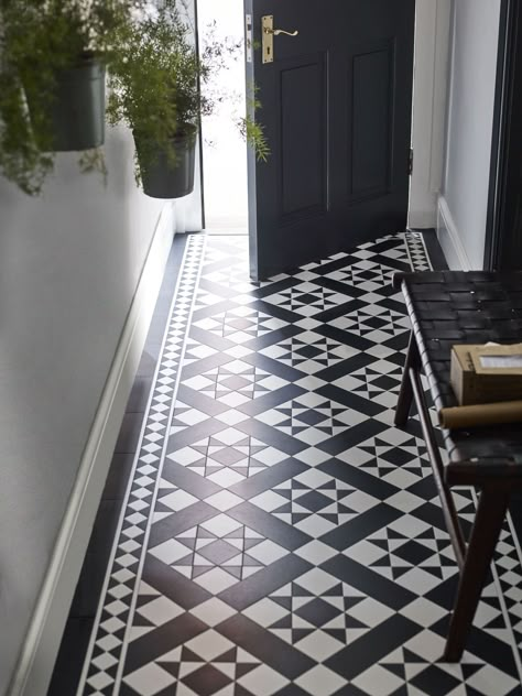 Hallway Tiles, Hallway Tiles Floor, Hall Tiles, Vstupná Hala, Hall And Stairs, Victorian Hallway, Hall Flooring, Amtico Flooring, Tiled Hallway