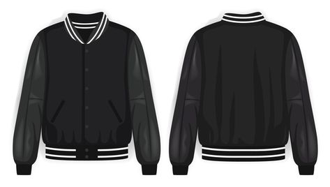 Back Jacket Design, Varsity Jacket Back Design, Varsity Jacket Template, Varsity Jacket Mockup, Hoodie Front And Back, Varsity Jacket Design, Jacket Mockup, Black Varsity Jacket, Varsity Jacket Black