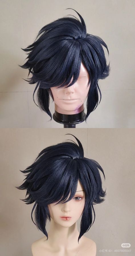 High Ponytail Front View, Wigs For Cosplay, Scorpion Hairstyle, Heavy Hair Hairstyles, Short Hairstyle Reference, Male Wig Hairstyles, Creepy Hairstyles, Raven Hairstyle, Dystopian Hairstyles