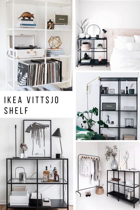 Ikea Vittsjo Hack, Vittsjo Ikea, Gladom Ikea, Ikea Vittsjo, Shelving Units Living Room, Regal Industrial, Ikea Apartments, Dining Room Shelves, Ikea Finds