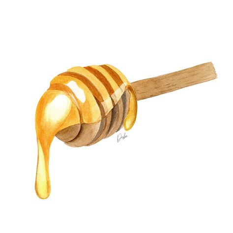 Honey Illustration, Honey Art, Honey Logo, Aesthetic Health, Food Art Painting, Tattoo Health, Bee Drawing, Drop Logo, Flower Graphic Design