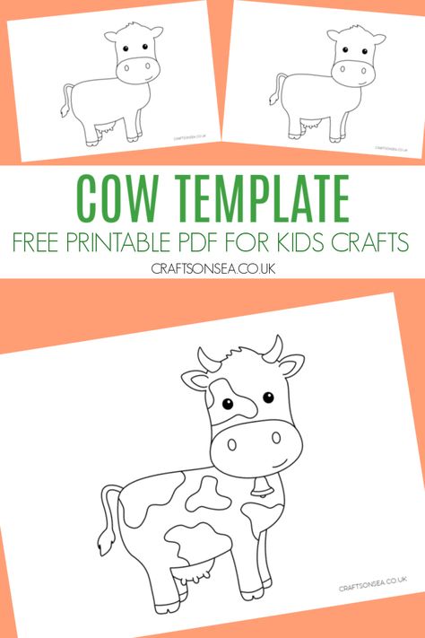 Cow Template (FREE Printable) Farm Templates Free Printable, Cow Printable Templates, Cow Template Free Printable, Cow Crafts Preschool Free Printables, Free Cow Printables, Cow Template, Cow Face Template Free Printable, Cow Stencil Free Printable, Cow Template Free Printable Farm Animals