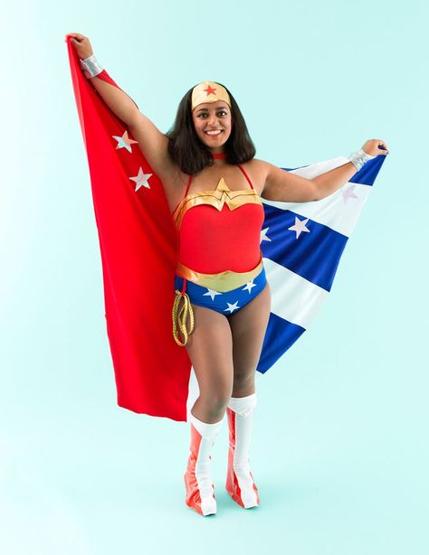 Save this easy DIY Halloween costume idea to turn into Wonder Woman. Creative Diy Costumes, Jason Todd Batman, Justice League Wonder Woman, Spooky Home Decor, Wonder Woman Art, Woman Costume, Halloween Costume Idea, Diy Halloween Costumes Easy, Wonder Woman Costume