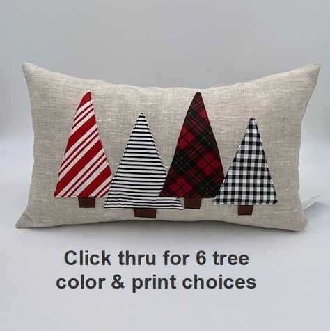 Christmas Tree Prints, Christmas Diy Sewing, Christmas Pillows Diy, Diy Pillow Covers, Christmas Tree Pillow, Placemats Patterns, Tree Pillow, Christmas Pillows, Christmas Cushions