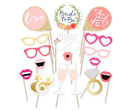 Printable Bridal Shower Photo Booth Props - Bride Photobooth Props - Bachelorette Printable Props - Bachelorette Party - Blush Gold Pink Set Bridal Shower Photo Booth Props, Bridal Shower Photo Booth, Printable Photo Props, Photo Booth Sign, Photo Booth Prop, Camera Aesthetic, Rosa Coral, Bridal Shower Photos, Bachelorette Party Games