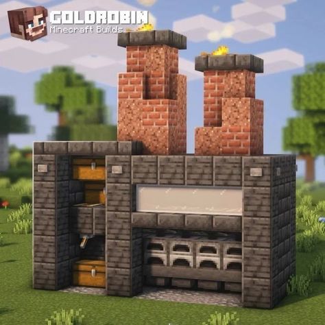 Minecraft Automatic Furnace, Minecraft Quarry Build, Minecraft Raft Base, Minecraft Nether Fortress Ideas, Minecraft Blast Furnace Ideas, Minecraft Boxing Ring, Tuscan Minecraft, Minecraft Oil Pump, Minecraft Royal House