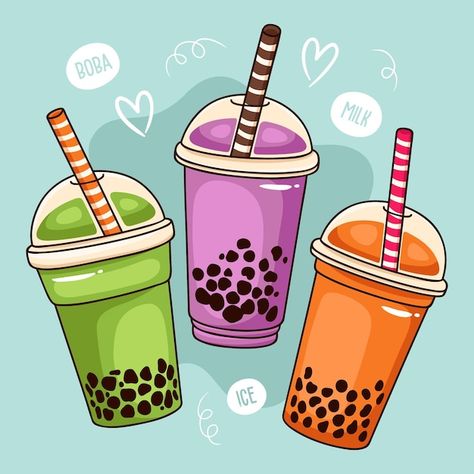 Bubble Tea Art Drawing, Bubble Tea Drawing, Bubble Tea Illustration, Bubble Tea Poster, Bubble Tea Cute, Bubble Tee, Bubble Tea Flavors, Bubble Drink, Drink Illustration