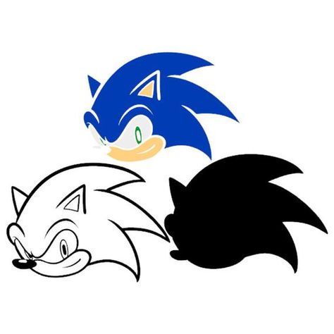 Sonic Head the Hedgehog SVG Vector Silhouette Cricut Design Birthday Party Supplies Decorations Sten Cricut Iron On Vinyl, Sonic Birthday Parties, Cricut Birthday, Cricut Stencils, Sonic Birthday, Frida Art, Cricut Explore Projects, Idee Cricut, Image Svg