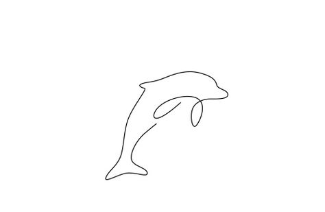 Dolphin Line Art Tattoo, Dolphin Small Tattoo, Dolphin Silhouette Tattoo, Fine Line Tattoo Dolphin, Dolphin Tattoo Stencil, Fineline Dolphin Tattoo, Small Tattoos Dolphin, Minimal Dolphin Tattoo, Dolphin Line Drawing