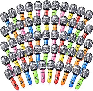 Zhanmai Inflatable Microphones Blow up Microphone Assorted Colors Inflatable Microphone Props Plastic Toys for Musical Concert Themed Party Birthday Party Decoration Role Play Supplies(42 Pieces) Concert Themed Party, Inflatable Microphone, Karaoke Party, Random Colors, Birthday Party Decoration, Plastic Toys, Novelty Items, Kinds Of Music, Role Play