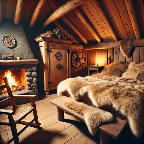 Viking Aesthetic Home Decor, Viking Aethstetic, Viking Style Home, Viking House Decor, Viking Cabin, Viking Interior Design, Viking Decor Interior Design, Viking House Interiors, Viking Home Decor